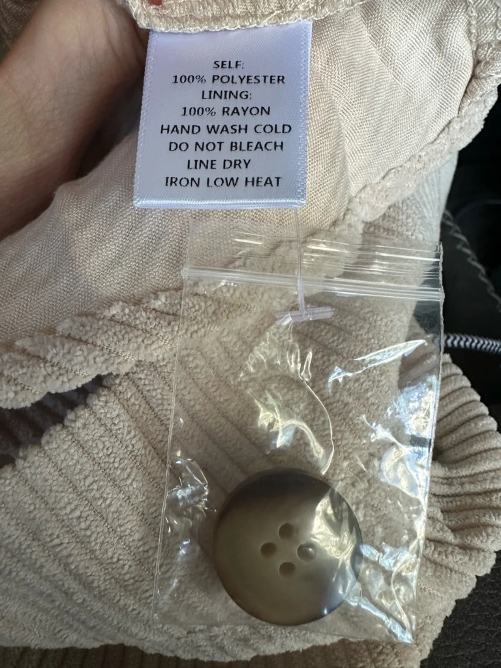 Promesa Beige Ribbed Flared Mini Skirt with Front Buttons - Picture 3 of 4